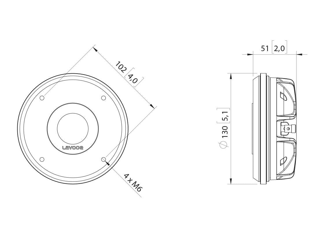 Lavoce DN14.300TK 1,4" Kompressionstreiber, Neodym – Ansicht 3