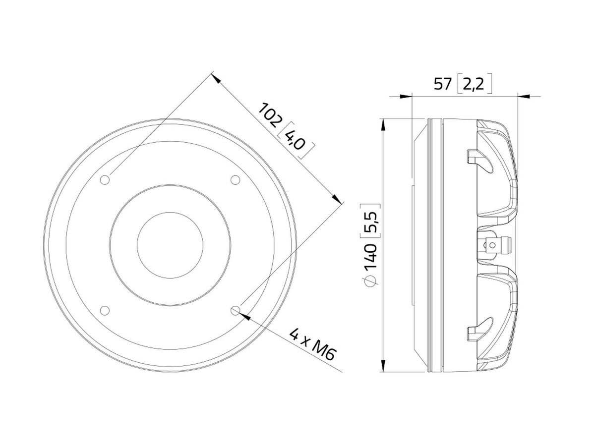 Lavoce DN14.40TK 1,4" Kompressionstreiber, Neodym – Ansicht 3