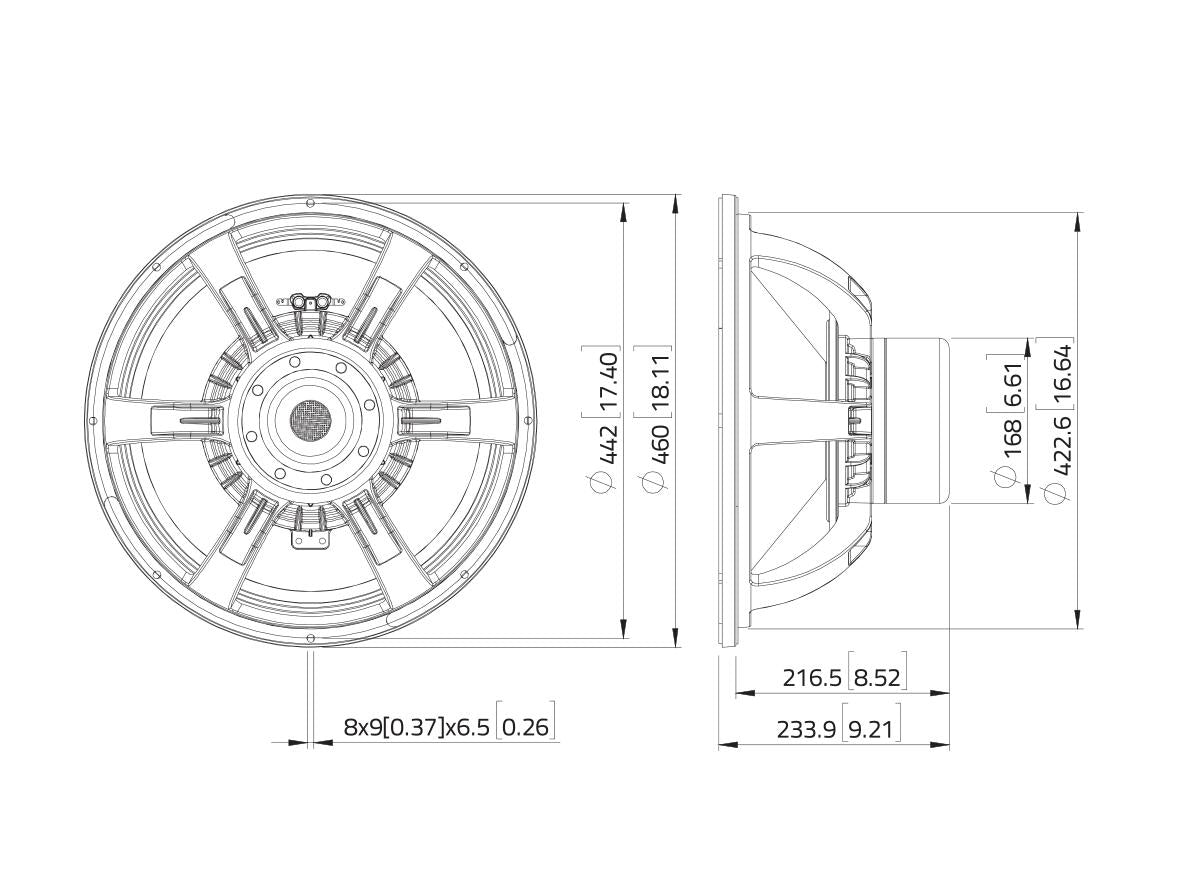 Lavoce SAN184.50 18" Subwoofer, Neodym, Alukorb – Ansicht 3