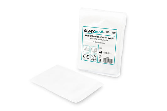 SemyCare Einmal-Waschhandschuhe, weiß,15 x 23 cm, 20x50 Stück