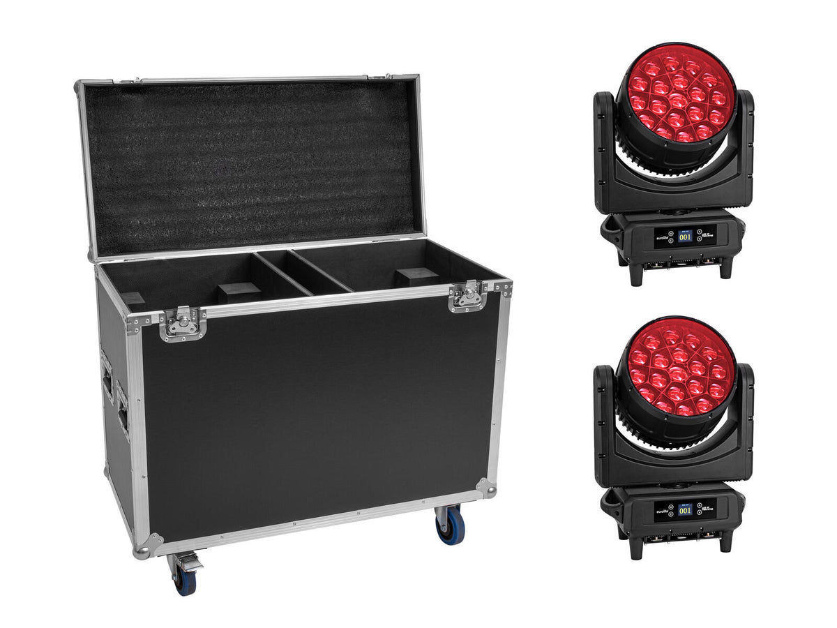 Eurolite Set 2x LED IP TMH-H760 + Case mit Rollen