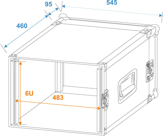 Roadinger Verstärkerrack PR-2, 6HE, 47cm tief – Ansicht 2