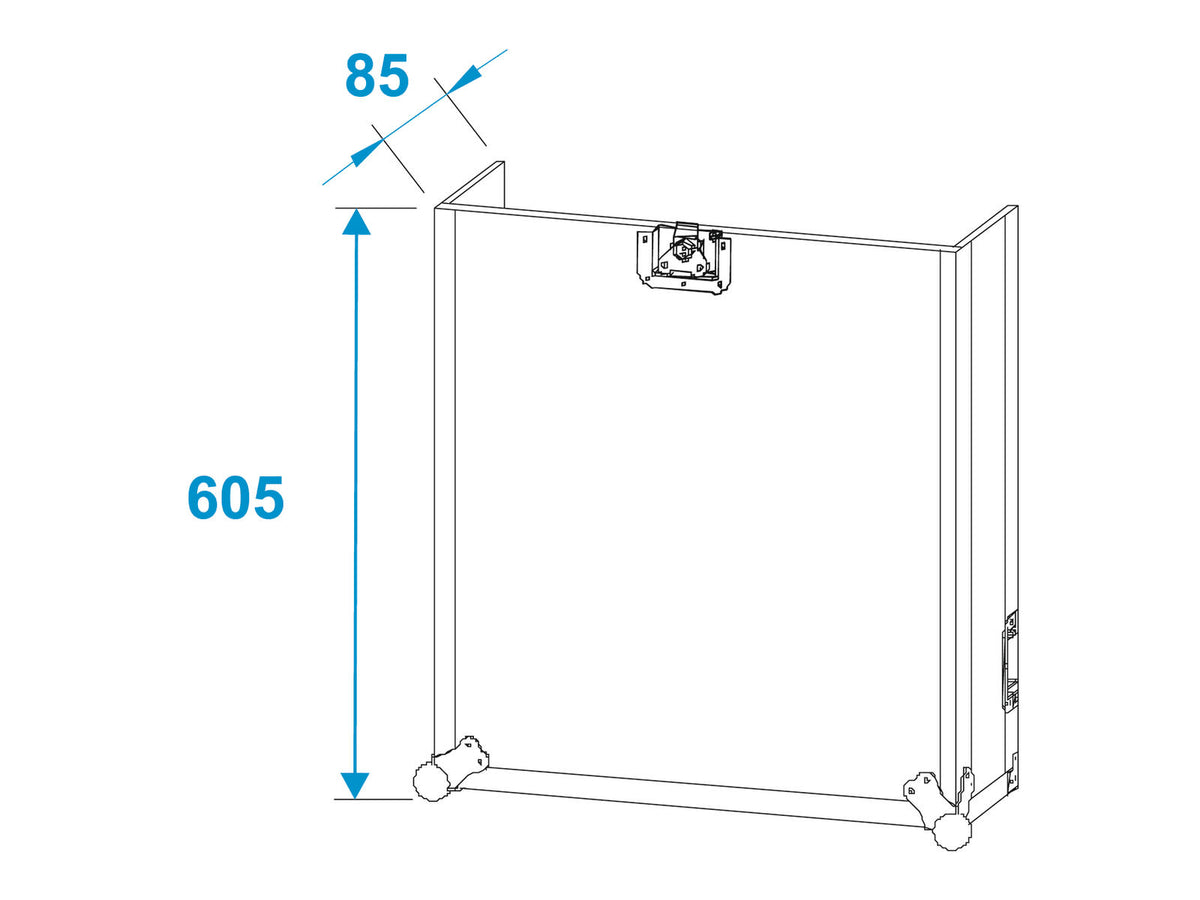 Roadinger Spezial-Kombi-Case Profi, 10HE mit Rollen – Ansicht 10