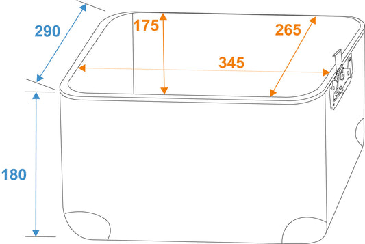 Roadinger Platten-Case ALU 50/50 abgerundet dunkelblau – Ansicht 2