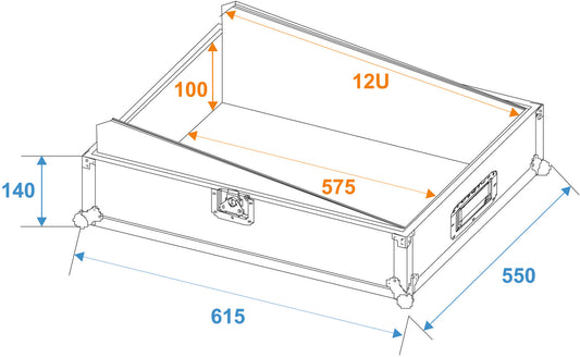 Roadinger Mixer-Case Profi MCB-19, schräg, sw, 12HE – Ansicht 2
