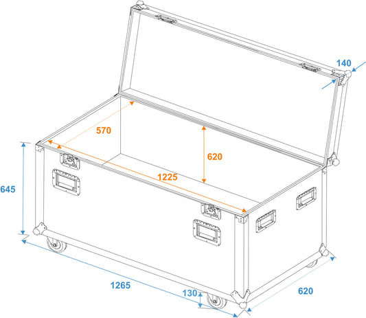 Roadinger Universal-Tour-Case 120cm mit Rollen Profi – Ansicht 2