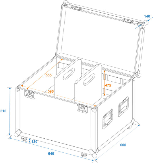 Roadinger Universal-Tour-Case 60cm mit Rollen – Ansicht 2