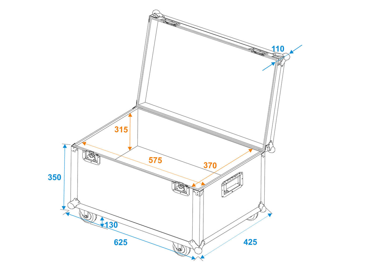 Roadinger Universal-Transport-Case 60x40cm mit Rollen – Ansicht 5