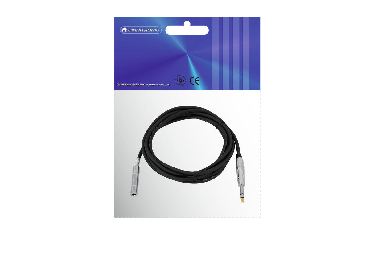 Omnitronic Klinkenverlängerung 6,3 stereo 3m sw – Ansicht 4