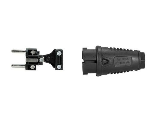 PC Electric Schutzkontakt Stecker Gummi sw – Ansicht 2