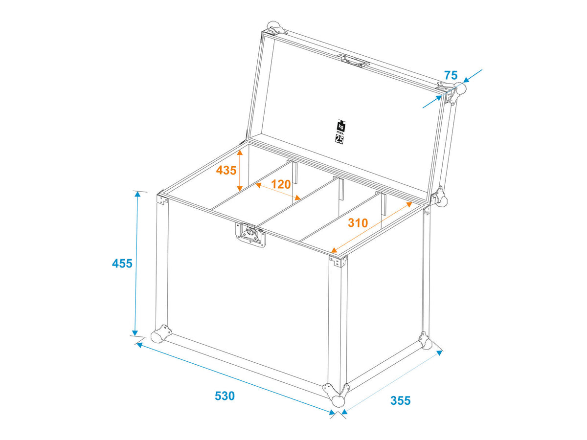 Roadinger Flightcase 4x SLS Größe L – Ansicht 5