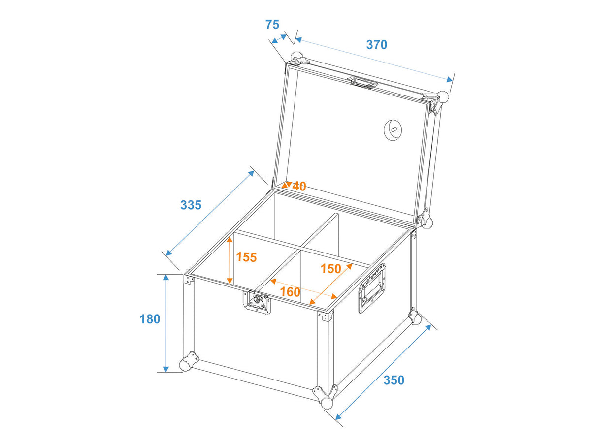 Roadinger Flightcase 4x AKKU UP-4 – Ansicht 6