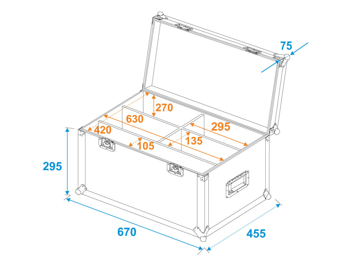Roadinger Flightcase 4x LED 4/7C-12 Silent Slim Spot – Ansicht 5