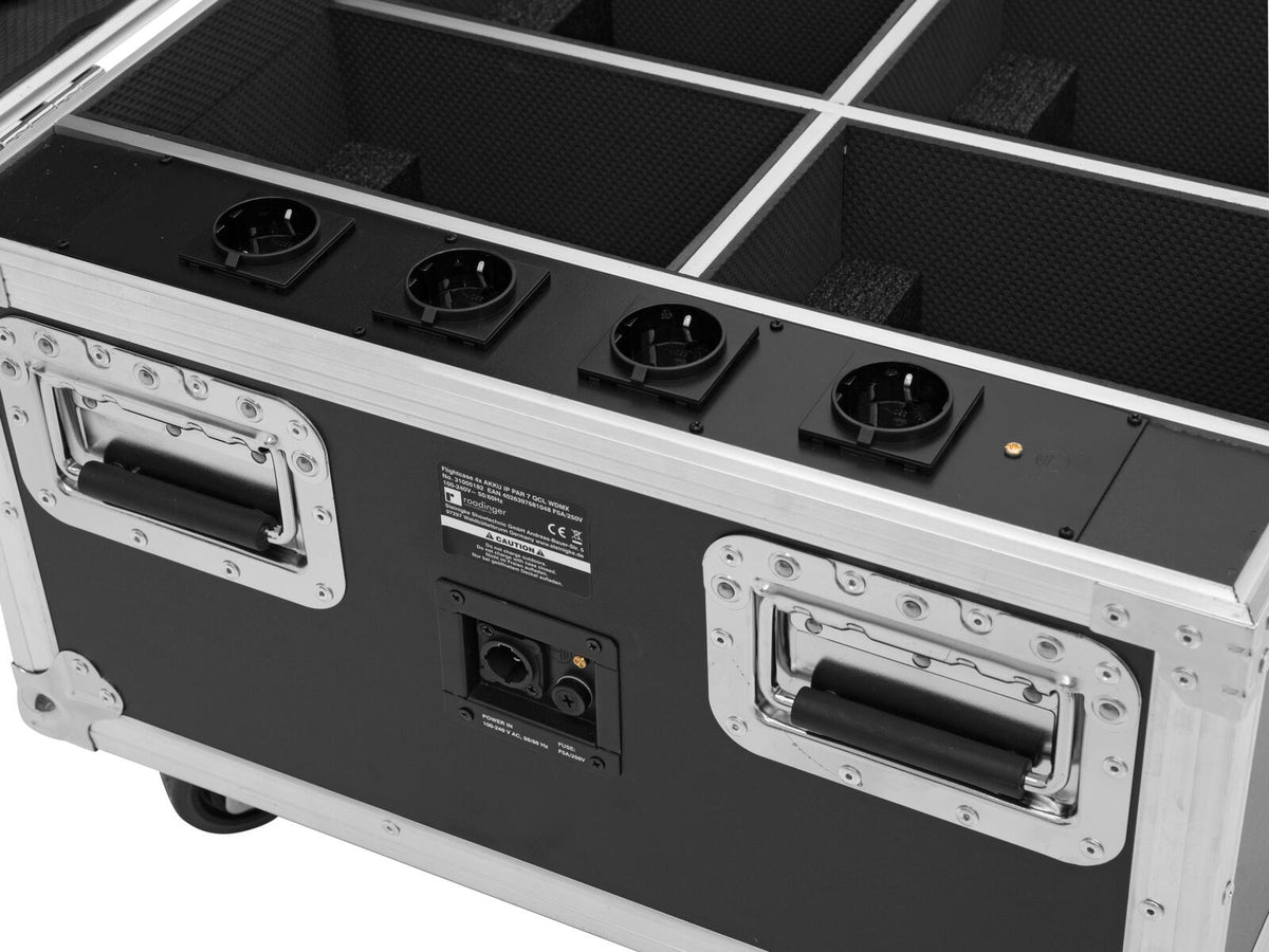 Roadinger Flightcase 4x AKKU IP PAR 7 QCL WDMX mit Ladefunktion – Ansicht 5