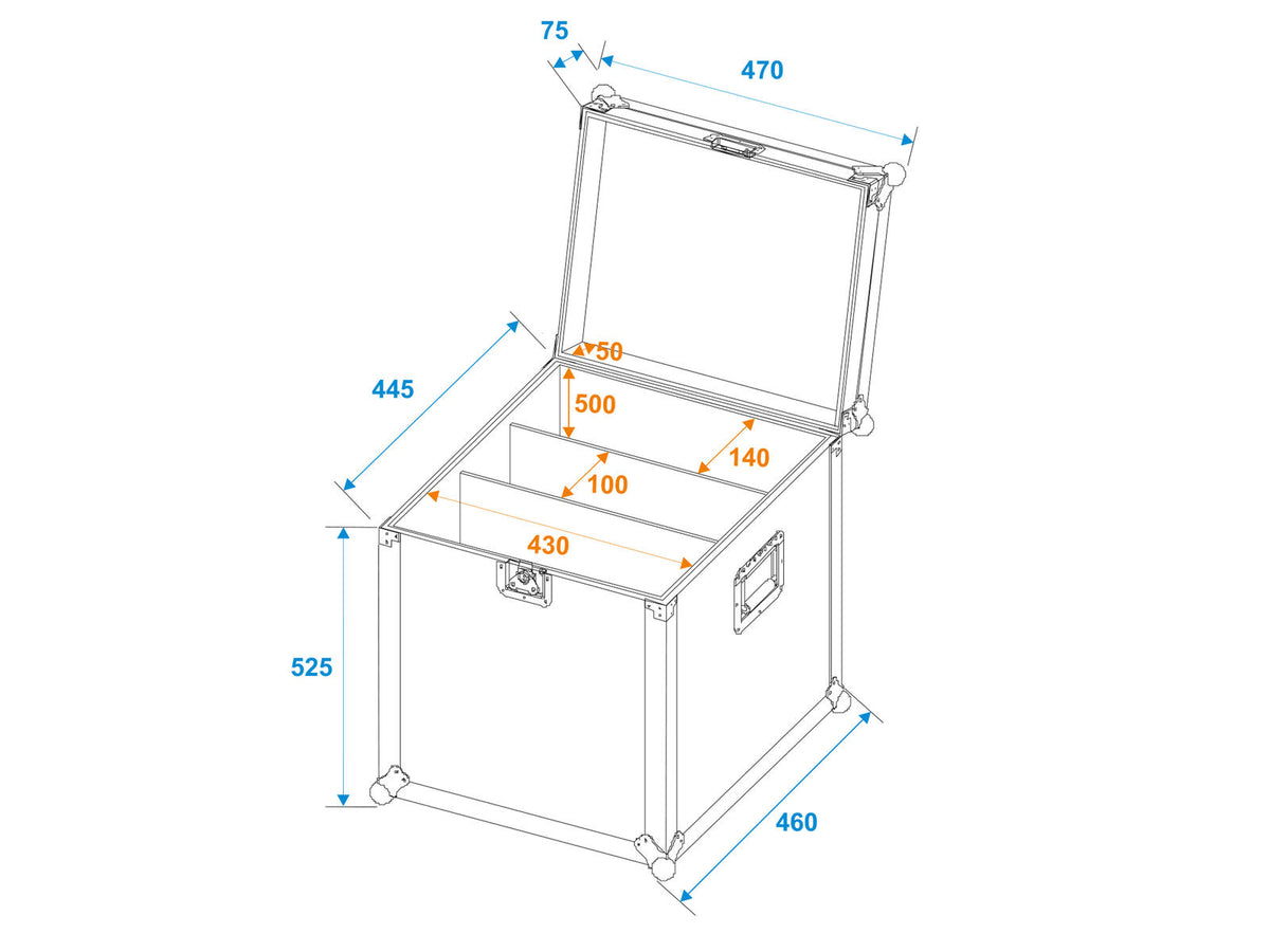 Roadinger Flightcase 2x Audience Blinder 4x100W LED COB CW/WW – Ansicht 5