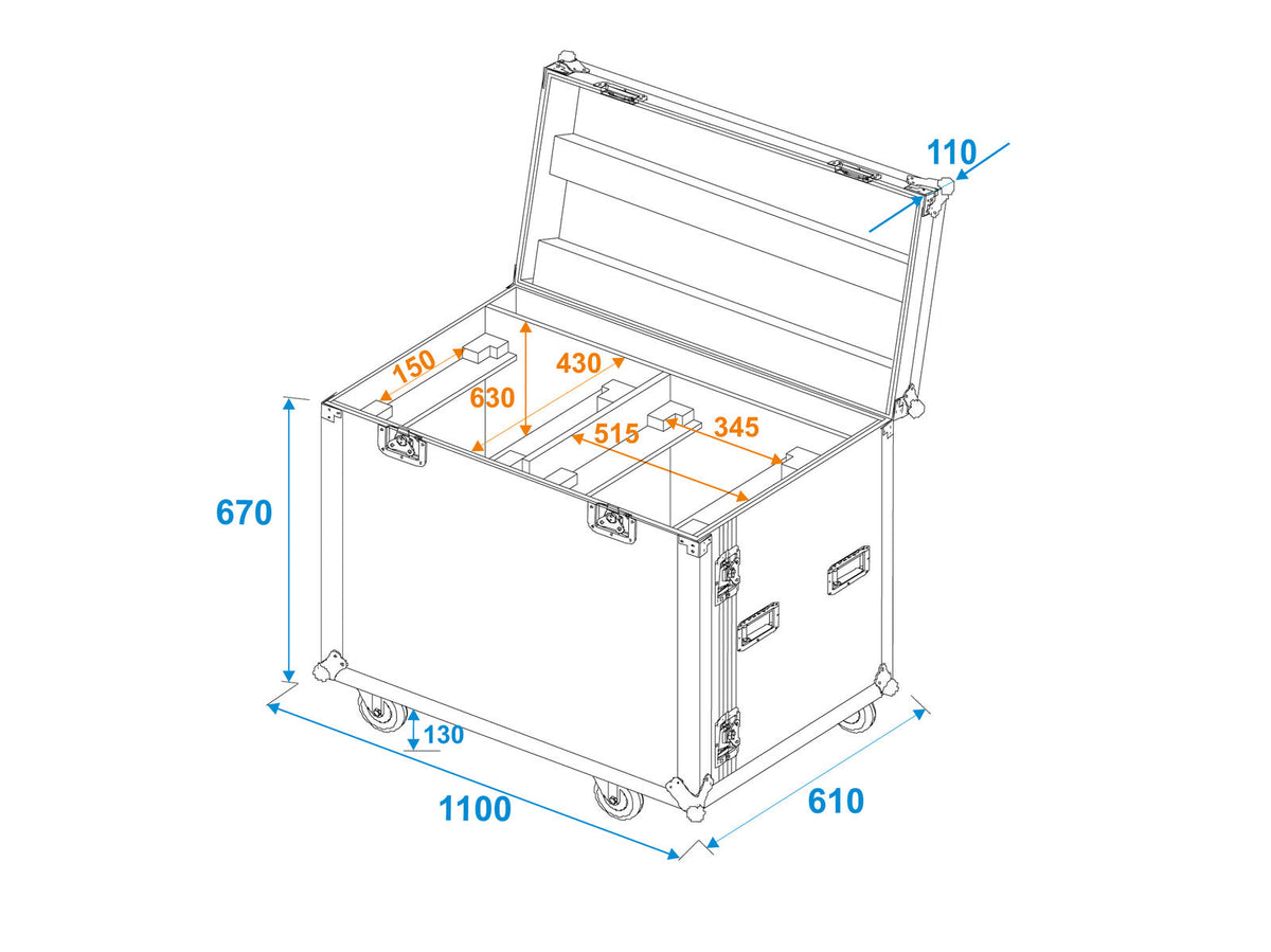 Roadinger Flightcase 2x IP PLH/PLB 420 – Ansicht 7
