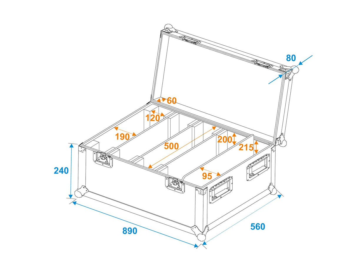 Roadinger Flightcase 4x LED PMB-4 COB QCL mit Rollen – Ansicht 6