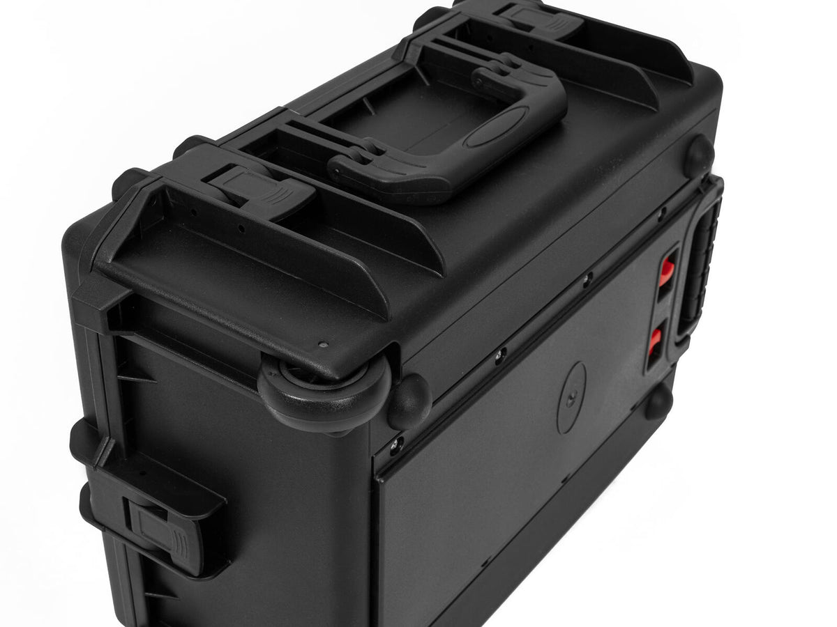 Roadinger Kunststoffcase für 8x AKKU Flat Light mit Trolley – Ansicht 8