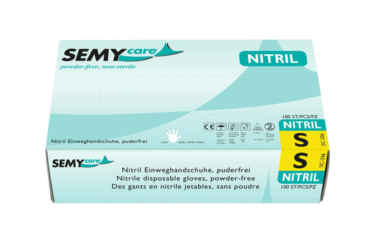 SemyCare Nitril-Einweghandschuhe weiß, puderfrei, 10 x 100 Stück