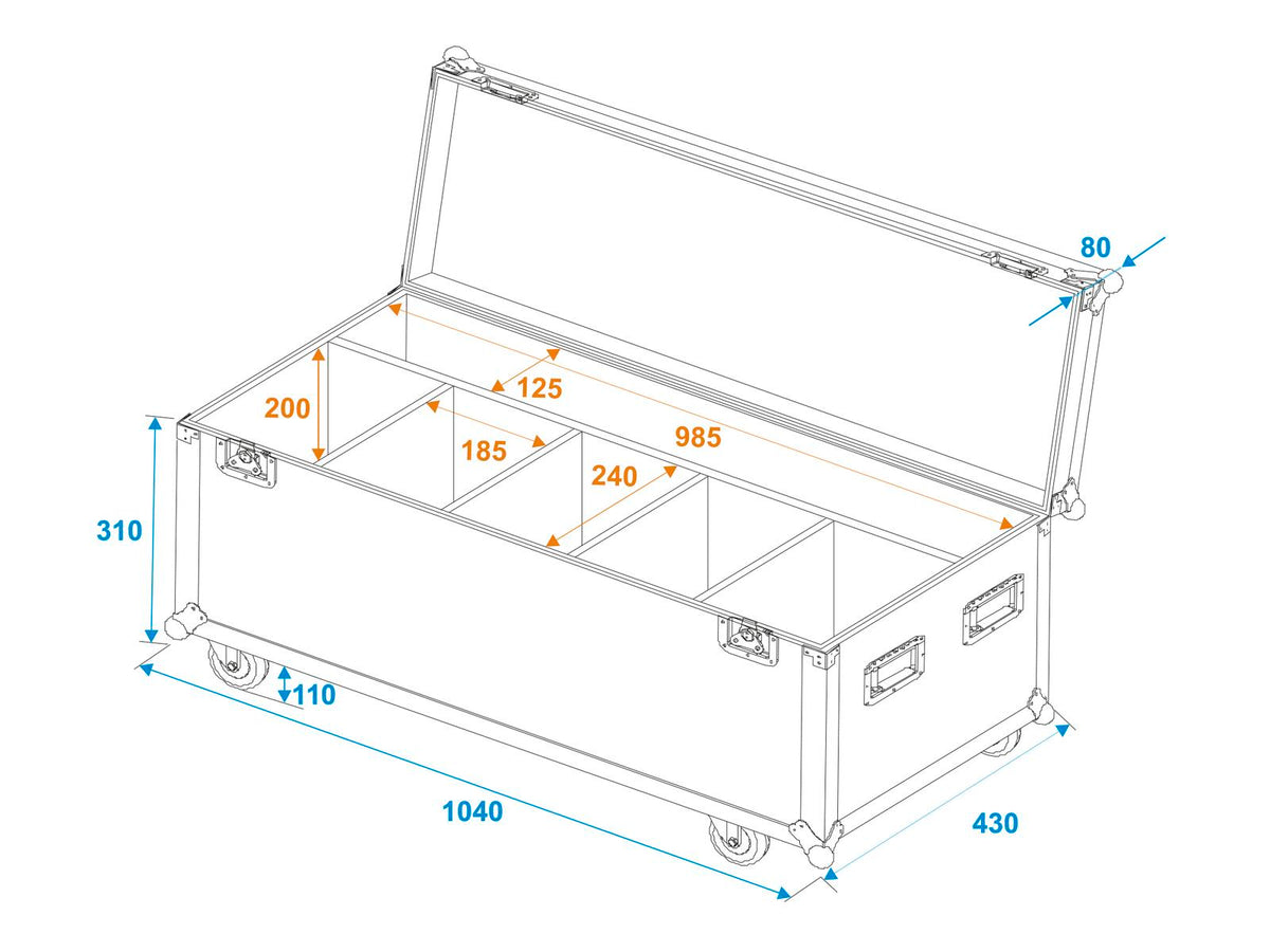 Roadinger Flightcase 4x LED Umbrella – Ansicht 5