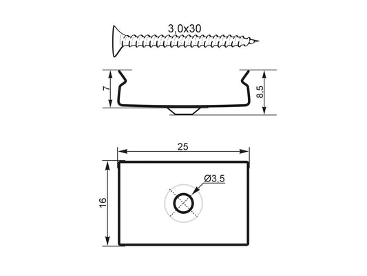 Eurolite Halterung für U-Profil 20mm Metall – Ansicht 2