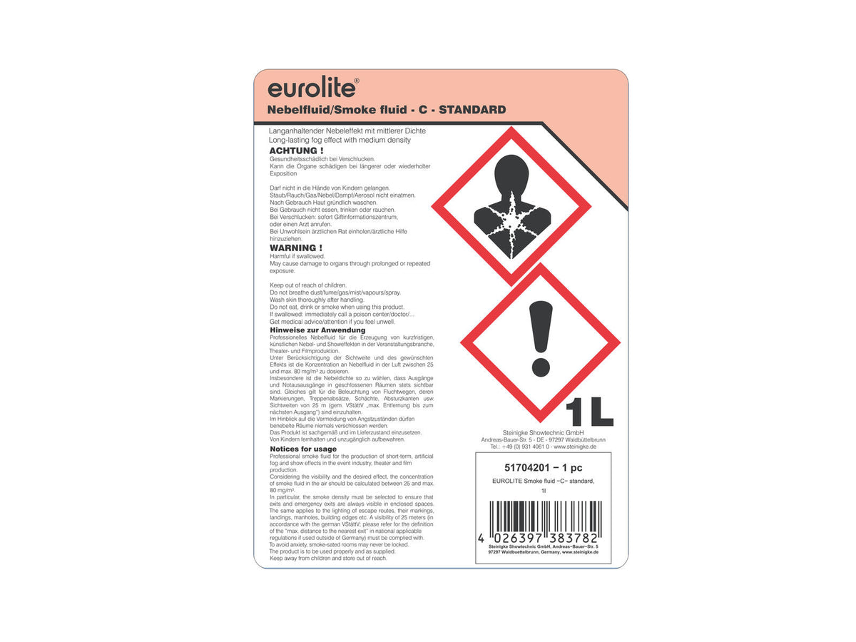 Eurolite SMOKE FLUID -C- Standard, 1l, Nebelfluid – Ansicht 3