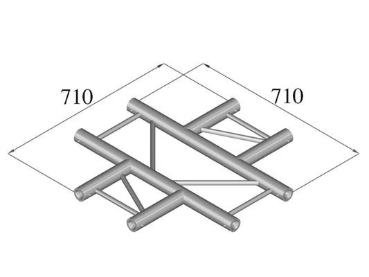 Alutruss BILOCK BQ2-SPAC41H 4-Weg Kreuz sw – Ansicht 2