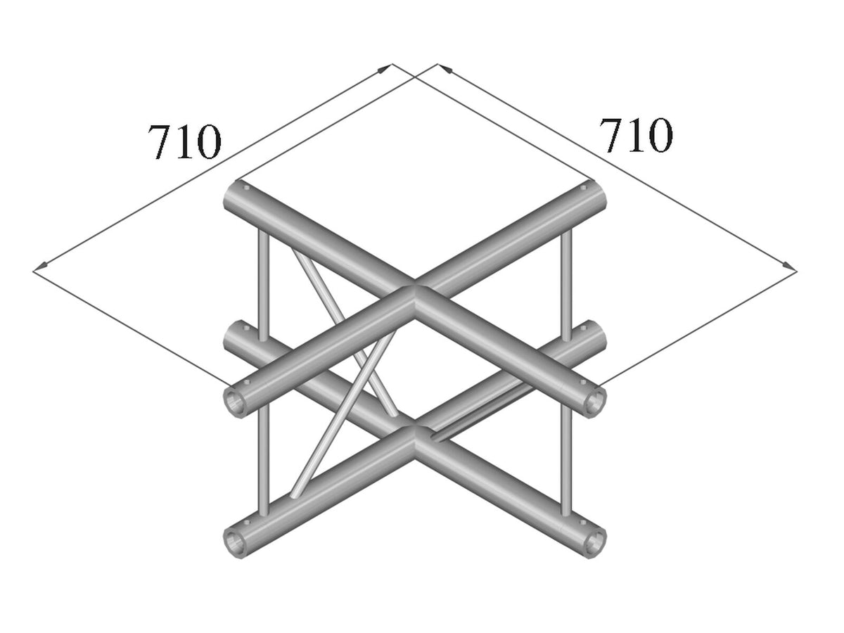 Alutruss BILOCK BQ2-SPAC41V 4-Weg Kreuz sw – Ansicht 2