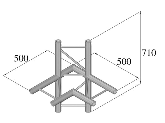 Alutruss BILOCK BQ2-SPAC44H 4-Weg Ecke sw – Ansicht 2