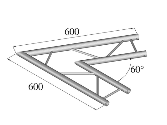 Alutruss DECOLOCK DQ2-PAC20H 2-Weg Ecke 60° sw – Ansicht 2