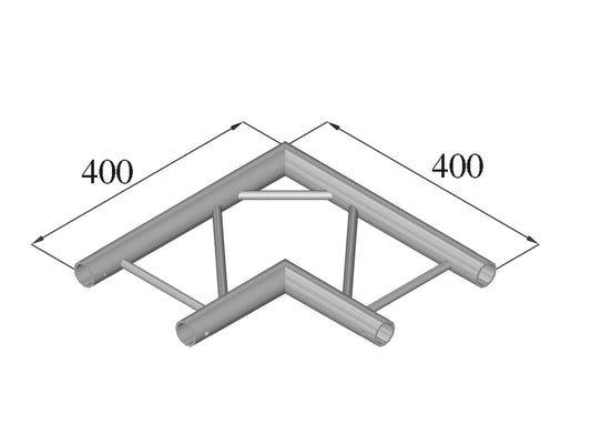 Alutruss DECOLOCK DQ2-SPAC21H 2-Weg Ecke 90° sw – Ansicht 2