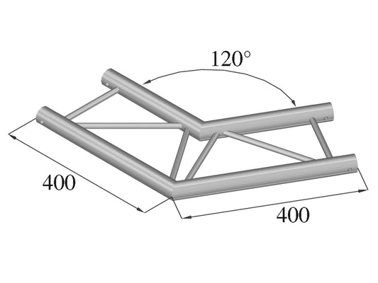 Alutruss DECOLOCK DQ2-SPAC22H 2-Weg Ecke 120° sw – Ansicht 2