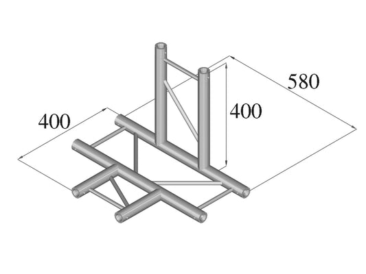 Alutruss DECOLOCK DQ2-SPAT42H 4-Weg Kreuzstück sw – Ansicht 2
