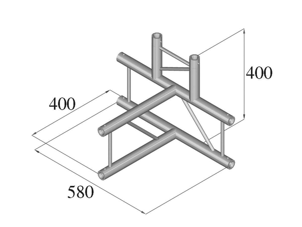 Alutruss DECOLOCK DQ2-SPAT42V 4-Weg T-Stück sw – Ansicht 3