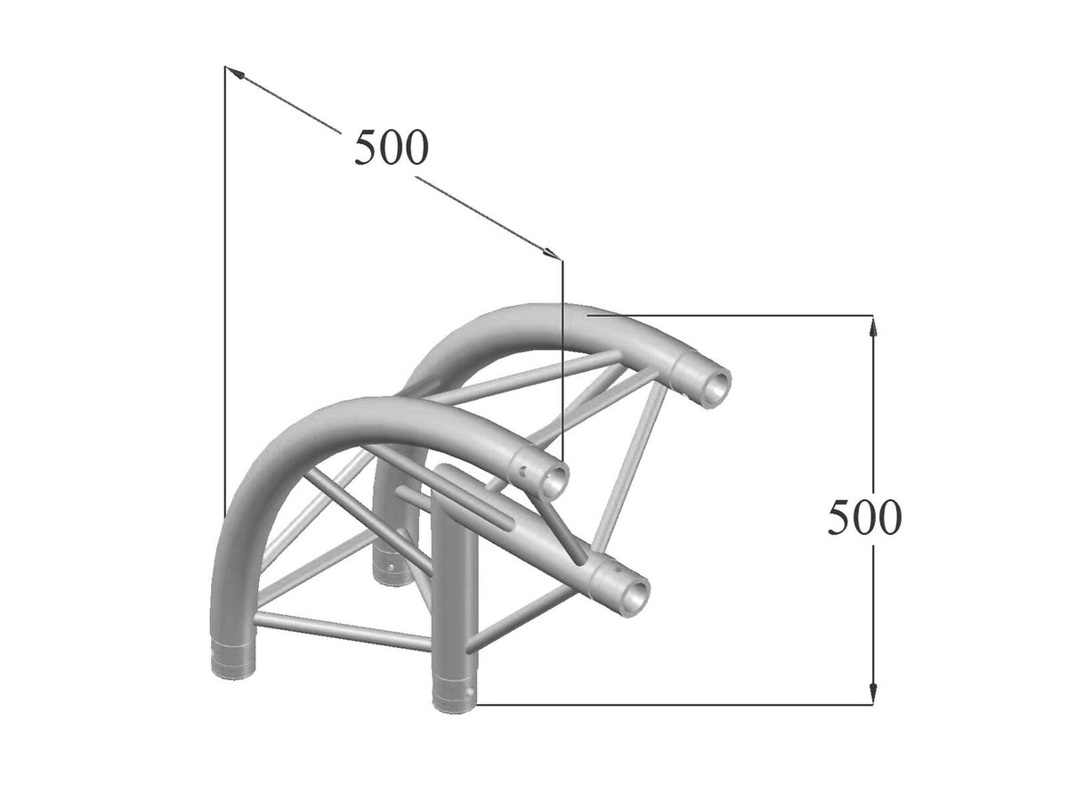 Alutruss DECOLOCK DQ3-PAC25R 2-Weg Ecke 90° – Ansicht 2