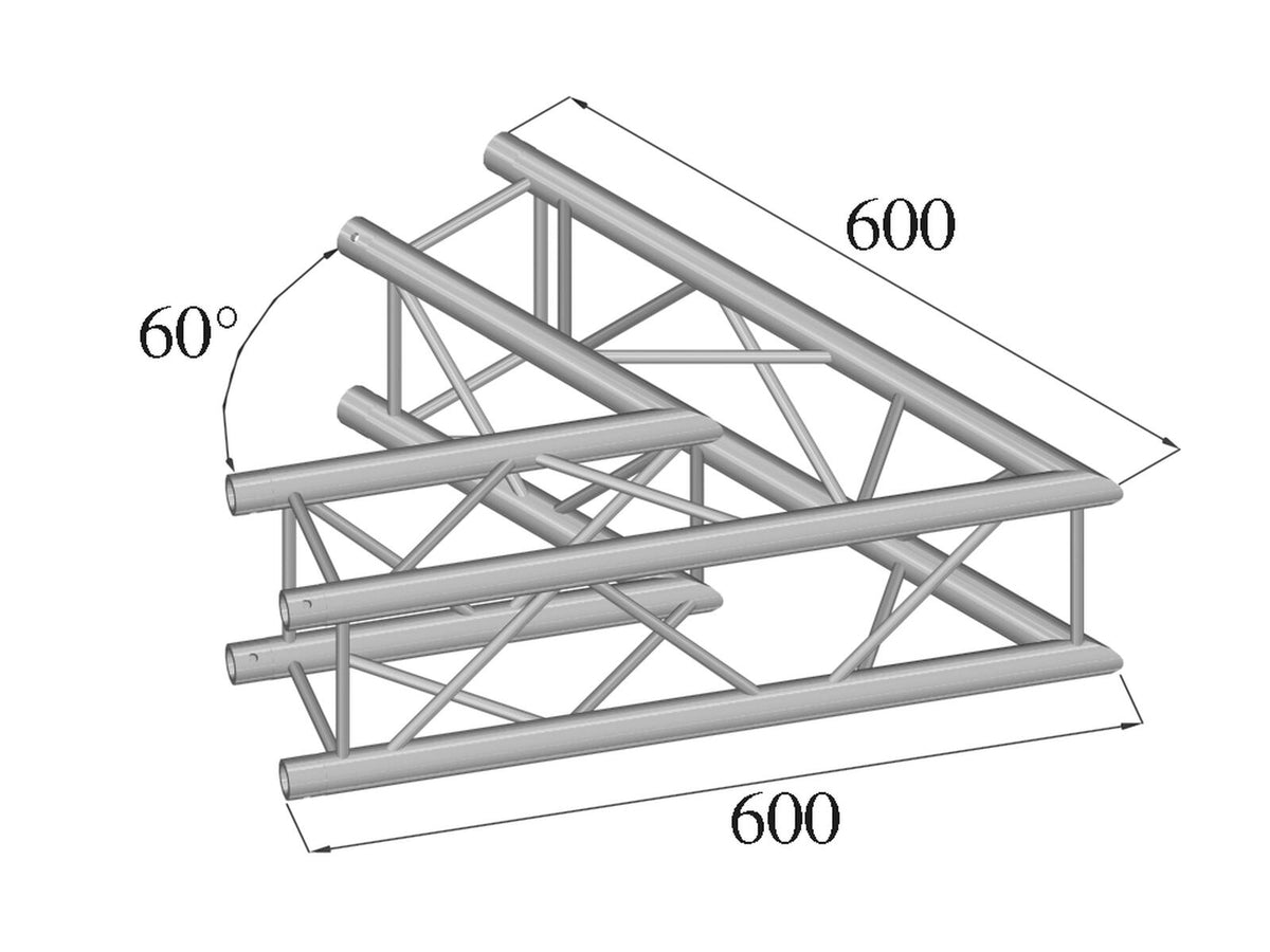 Alutruss DECOLOCK DQ4-SPAC20 2-Weg Ecke 60° sw – Ansicht 2