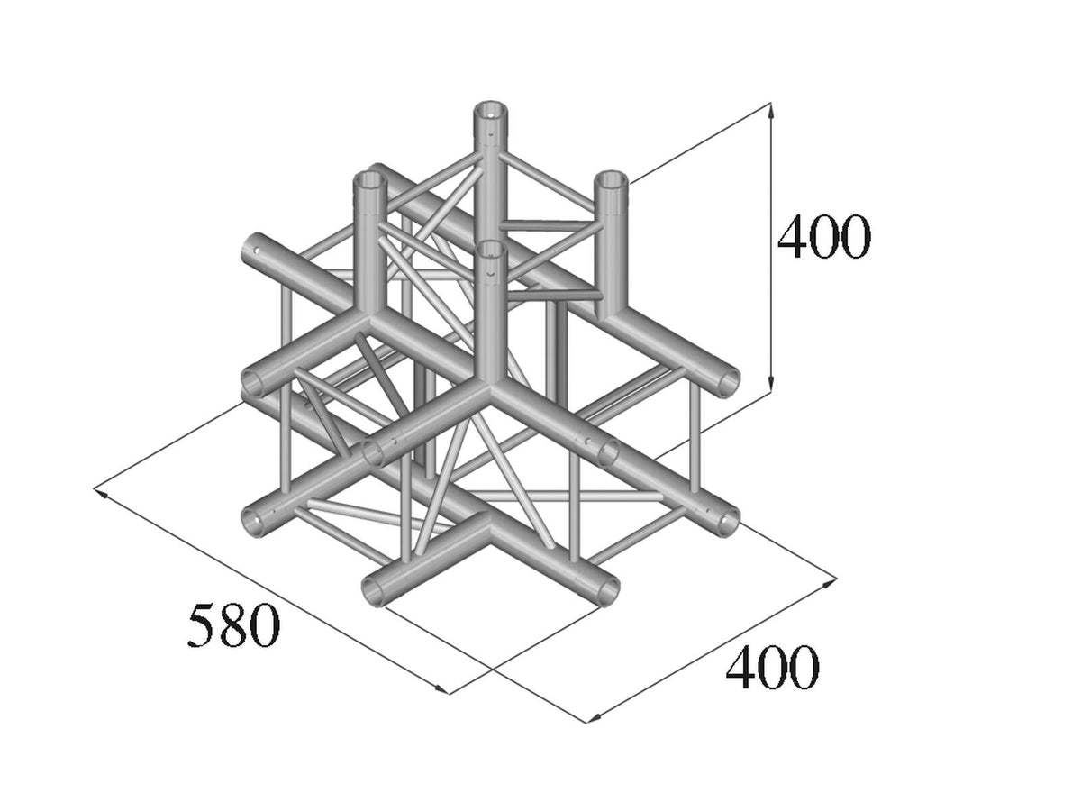 Alutruss DECOLOCK DQ4-SPAT42 4-Weg T-Stück sw – Ansicht 2