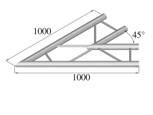 Alutruss BILOCK E-GL22 C19-H 2-Wege-Ecke 45° – Ansicht 2