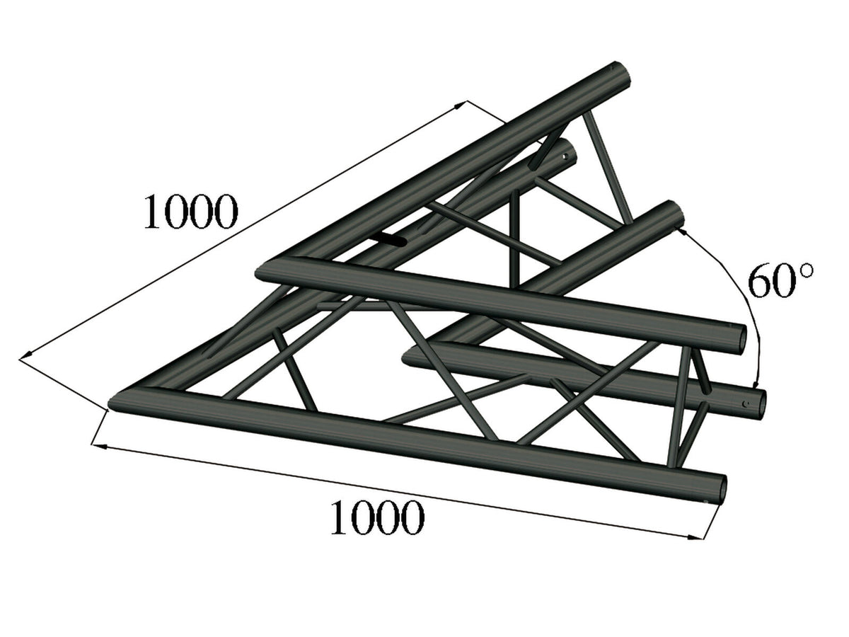 Alutruss TRILOCK S-PAC 20 2-Weg-Ecke 60° schwarz