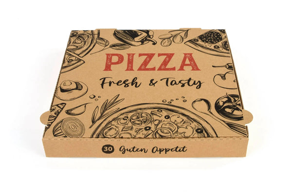 Sobsy Pizzakarton, 30 x 30 x 4 cm, braun, 100 Stück