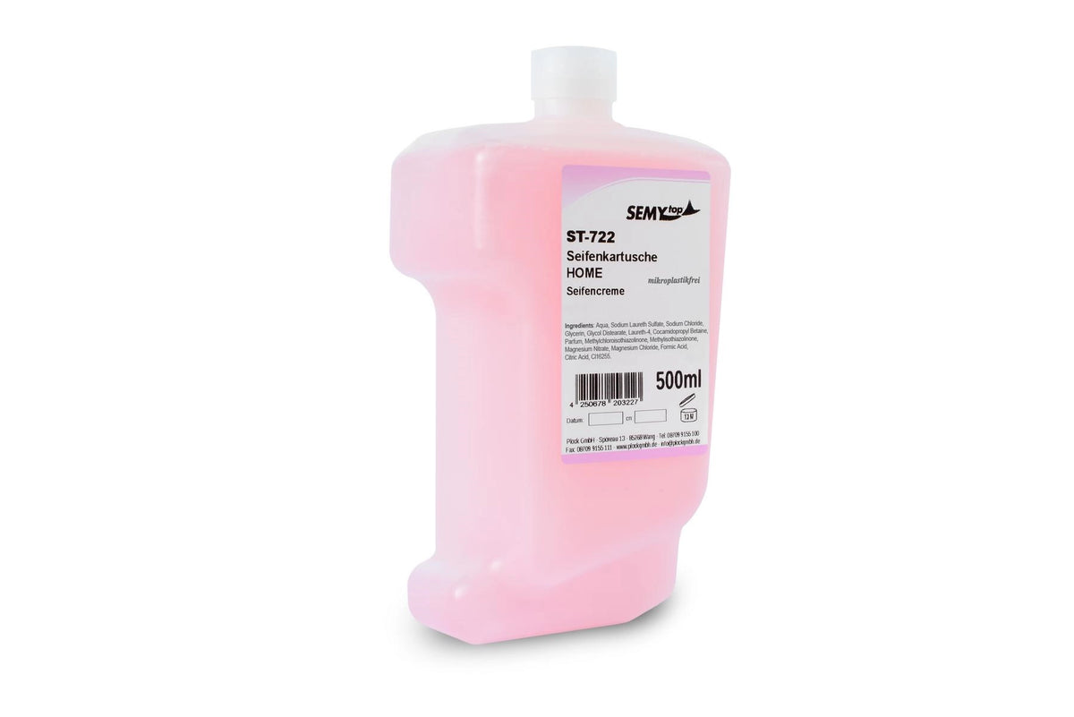 SemyTop Cremige Flüssigseife in Kartusche "Cream 500", rosa, 12 Stück à 500 ml