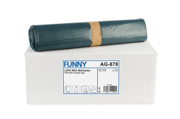 Funny LDPE-Regenerat Müllsäcke, blau, Typ 60 extra, 120 l, 700 x 1.100 mm, 250 Stück