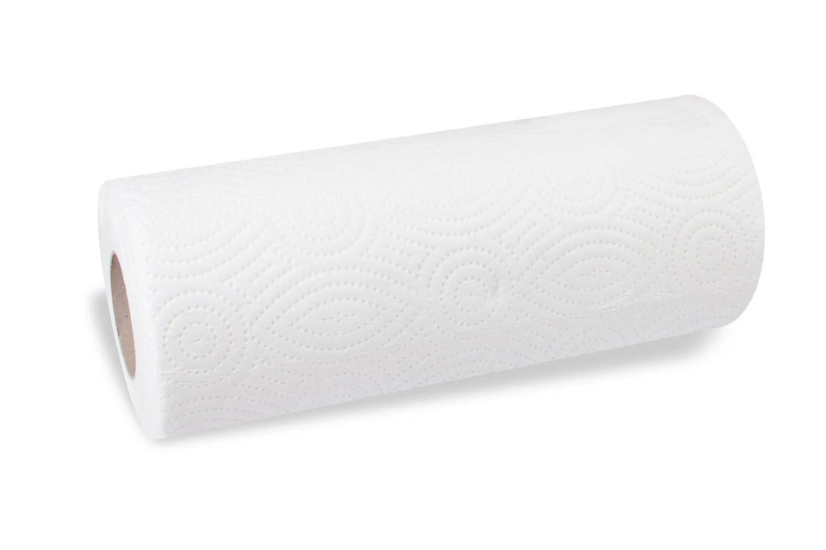 SemyTop Küchenrolle 2-lagig, 50 Blatt, Zellstoff weiß, 24 x 2 Rollen