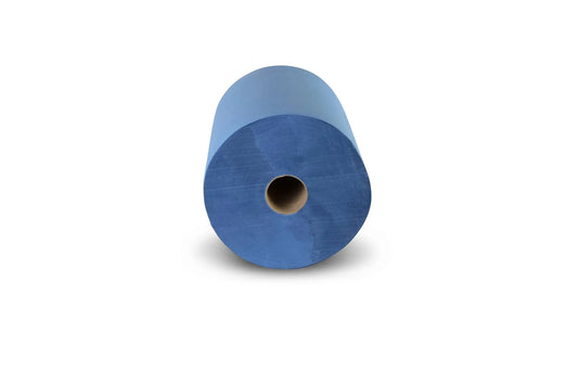 SemyTop Industrierolle 37 cm, 2-lagig, blau, Zellstoff, 1000 Blatt, 2 Rollen