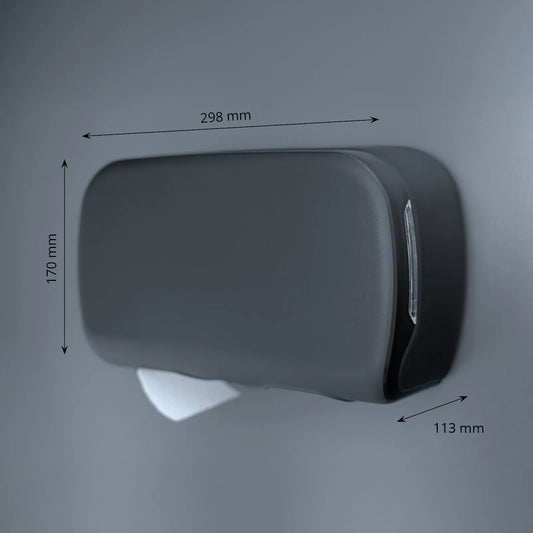 SemyTop Toilettenpapierspender, für 2 Rollen, schwarz matt