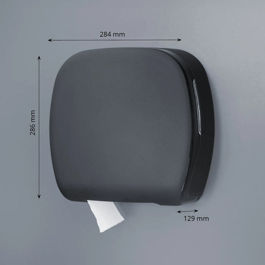 SemyTop Jumbo Toilettenpapierspender, schwarz matt, für Rollen bis Ø 25 cm