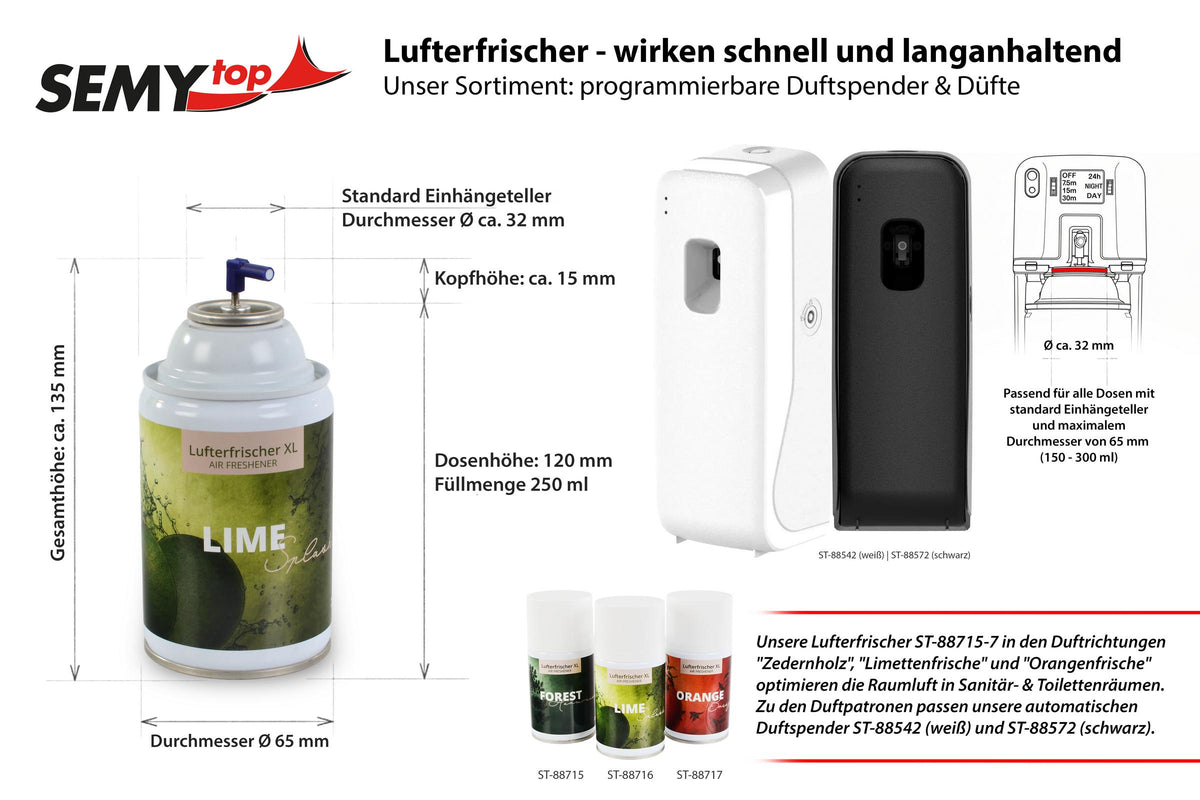 SemyTop Lufterfrischer XL "Lime Splash", 12 x 250 ml