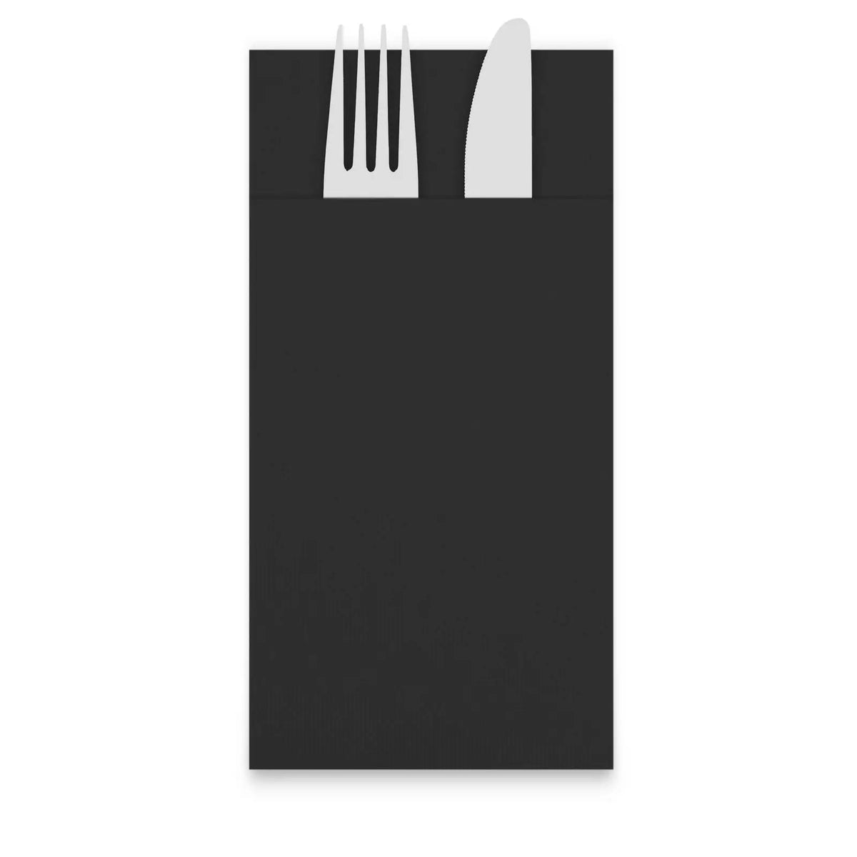 SemyTop Bestecktaschen "Point-to-Point", 39 x 38 cm, schwarz, 1/8-Falz, 20 x 50 Stück