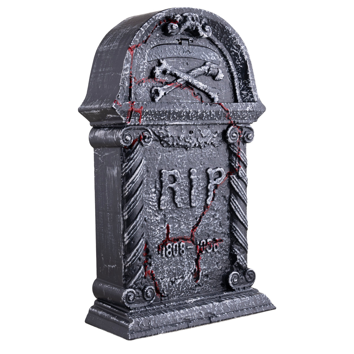 Grabstein mit greifender Skeletthand