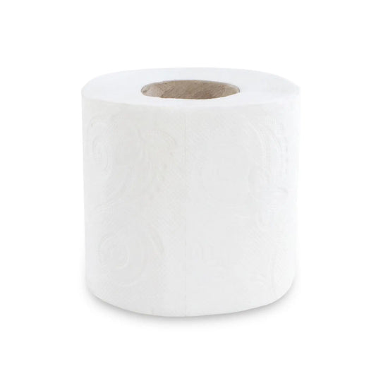 QUICKY Toilettenpapier 3-lagig, 150 Blatt, Zellstoff weiß, 8 x 8 Rollen